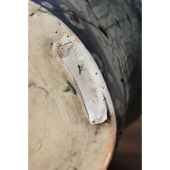 梅花氷裂紋 窓絵 染付大型植木鉢/盆栽鉢　P359 