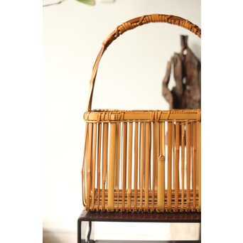 倣 飯塚琅玕斎写 竹工芸 花籠　U310 