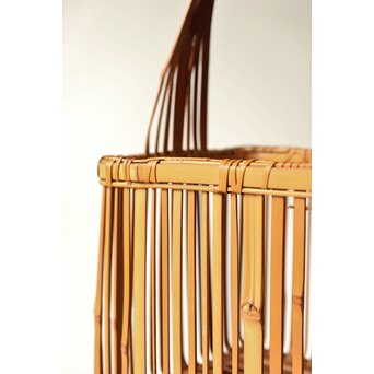 倣 飯塚琅玕斎写 竹工芸 花籠　U310 