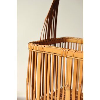 倣 飯塚琅玕斎写 竹工芸 花籠　U310 