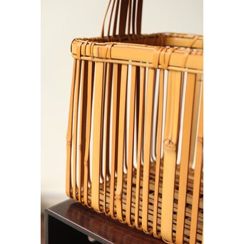 倣 飯塚琅玕斎写 竹工芸 花籠　U310 