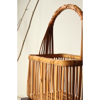 倣 飯塚琅玕斎写 竹工芸 花籠　U310 