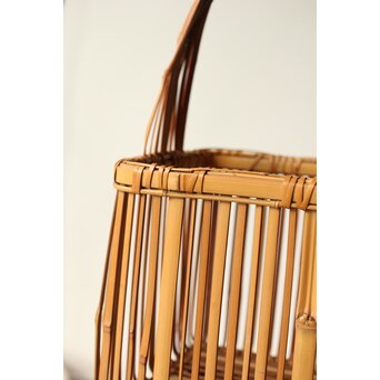 倣 飯塚琅玕斎写 竹工芸 花籠　U310 