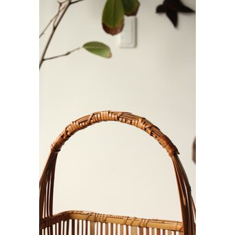 倣 飯塚琅玕斎写 竹工芸 花籠　U310 