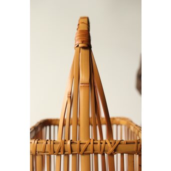 倣 飯塚琅玕斎写 竹工芸 花籠　U310 