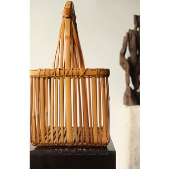 倣 飯塚琅玕斎写 竹工芸 花籠　U310 