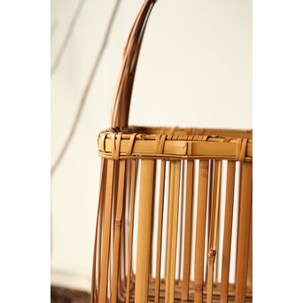 倣 飯塚琅玕斎写 竹工芸 花籠　U310 