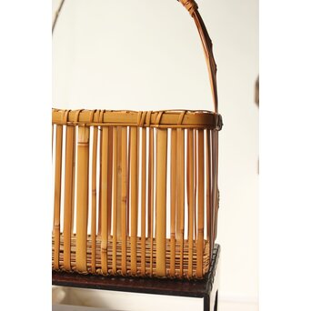 倣 飯塚琅玕斎写 竹工芸 花籠　U310 