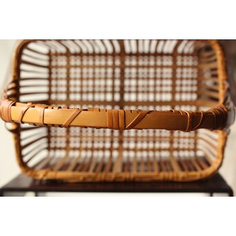 倣 飯塚琅玕斎写 竹工芸 花籠　U310 