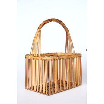 倣 飯塚琅玕斎写 竹工芸 花籠　U310 