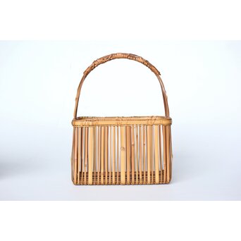 倣 飯塚琅玕斎写 竹工芸 花籠　U310 