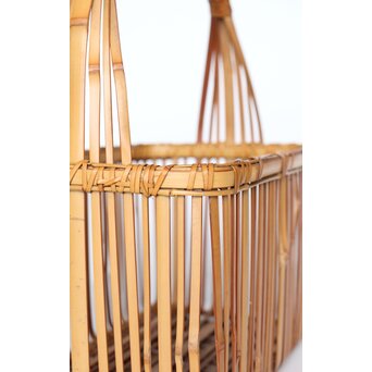 倣 飯塚琅玕斎写 竹工芸 花籠　U310 