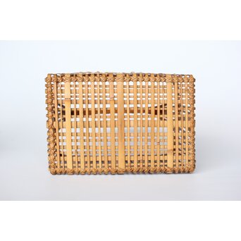 倣 飯塚琅玕斎写 竹工芸 花籠　U310 