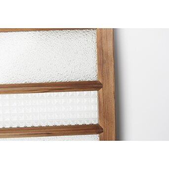 多種ガラス 細分割 緑色ガラス欄間　R0247 