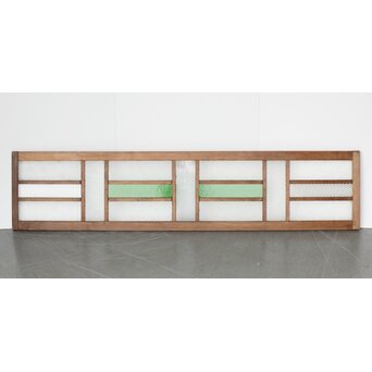 多種ガラス 細分割 緑色ガラス欄間　R0247 