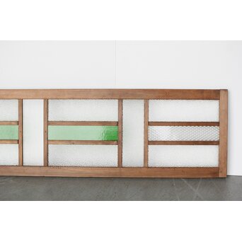 多種ガラス 細分割 緑色ガラス欄間　R0247 