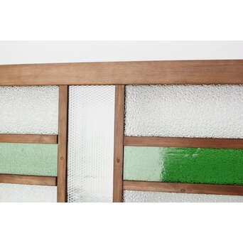 多種ガラス 細分割 緑色ガラス欄間　R0247 