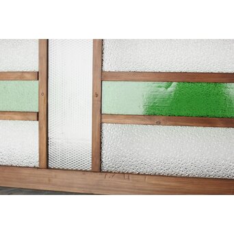 多種ガラス 細分割 緑色ガラス欄間　R0247 