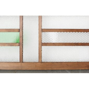 多種ガラス 細分割 緑色ガラス欄間　R0247 