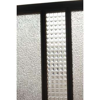 多種ガラス 細分割 緑色ガラス欄間　R0247 