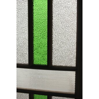 多種ガラス 細分割 緑色ガラス欄間　R0247 