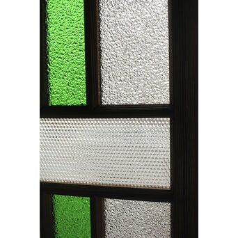 多種ガラス 細分割 緑色ガラス欄間　R0247 