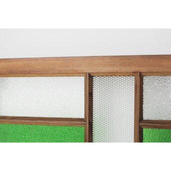 多種ガラス 細分割 緑色ガラス欄間　R0247 