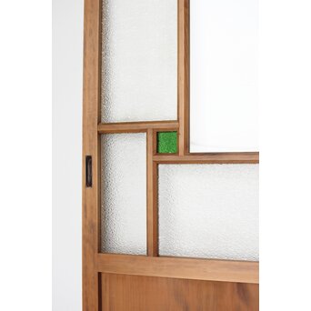 緑と黄色 色ガラス戸 2枚1組　GD0136Y 