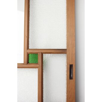 緑と黄色 色ガラス戸 2枚1組　GD0136Y 