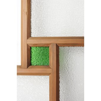 緑と黄色 色ガラス戸 2枚1組　GD0136Y 