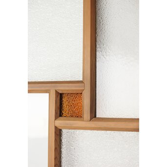 緑と黄色 色ガラス戸 2枚1組　GD0136Y 