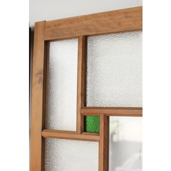 緑と黄色 色ガラス戸 2枚1組　GD0136Y 