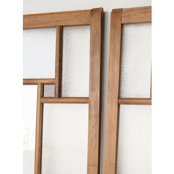 緑と黄色 色ガラス戸 2枚1組　GD0136Y 