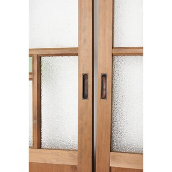 緑と黄色 色ガラス戸 2枚1組　GD0136Y 