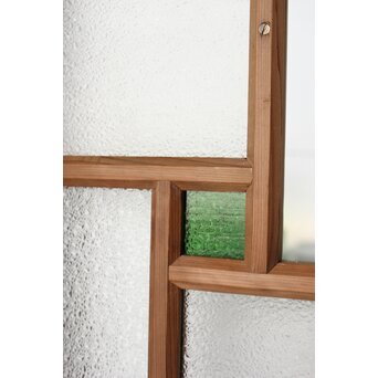 緑と黄色 色ガラス戸 2枚1組　GD0136Y 