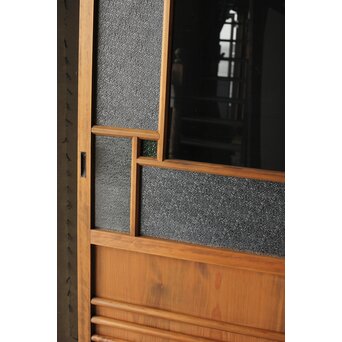 緑と黄色 色ガラス戸 2枚1組　GD0136Y 