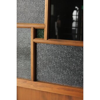 緑と黄色 色ガラス戸 2枚1組　GD0136Y 