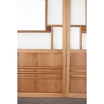 緑と黄色 色ガラス戸 2枚1組　GD0136Y 