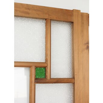 緑と黄色 色ガラス戸 2枚1組　GD0136Y 