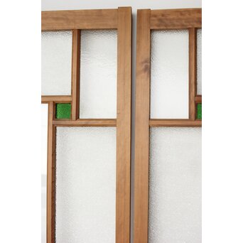 緑と黄色 色ガラス戸 2枚1組　GD0136Y 