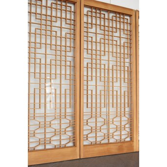 白木組子書院 両面ガラス 4枚1組　R0248 