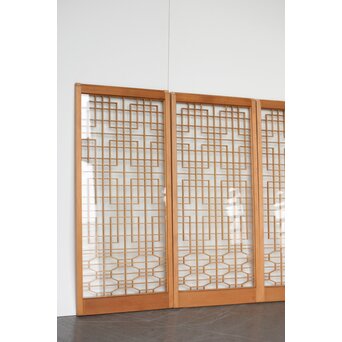 白木組子書院 両面ガラス 4枚1組　R0248 