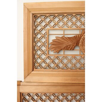 鶴松 七宝書院欄間 5枚1組　R0252Y 