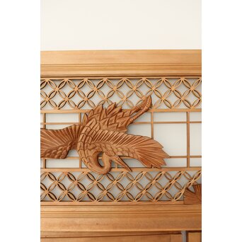 鶴松 七宝書院欄間 5枚1組　R0252Y 