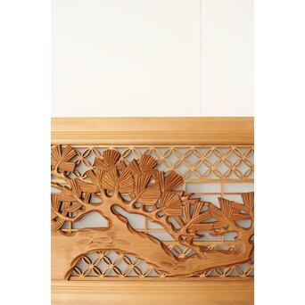 鶴松 七宝書院欄間 5枚1組　R0252Y 