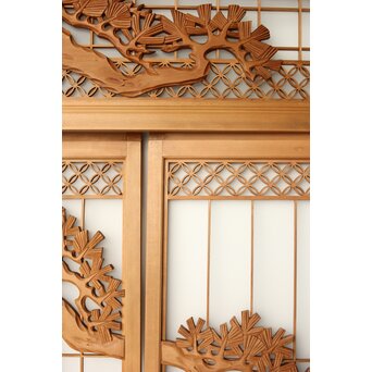 鶴松 七宝書院欄間 5枚1組　R0252Y 