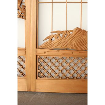 鶴松 七宝書院欄間 5枚1組　R0252Y 