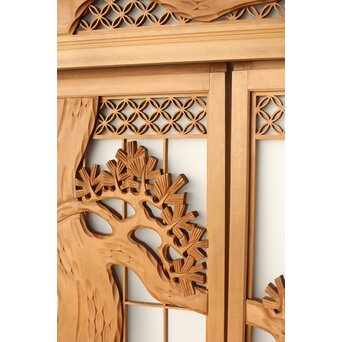 鶴松 七宝書院欄間 5枚1組　R0252Y 