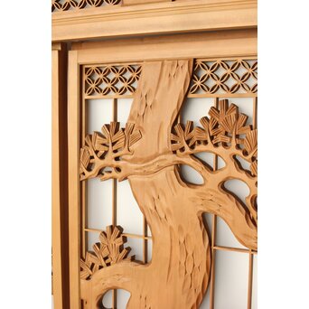 鶴松 七宝書院欄間 5枚1組　R0252Y 