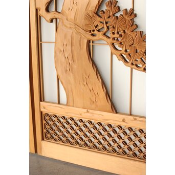 鶴松 七宝書院欄間 5枚1組　R0252Y 